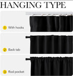 NICETOWN Blackout Curtain with Ceiling Track Set, W100 xL96 Room Divider Curtain for Sliding Door/Patio, Thermal Insulated Room Darkning Drape for Bedroom/Hospital Privacy, 1 Panel, Black