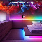 GUPUP 16.4 FT Smart RGB IC RGB LED Strip Lights for Bedroom, 5050 LED Lights for Room, DIY Multiple Colors on One Line, Color Changing Strip Lighting Music Sync, Halloween, Christmas