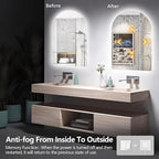 Niccy Arched LED Bathroom Mirror, 48x24 Inch Arch Frameless Backlit Mirrors for Wall Arched Lighted Vanity Mirrors Defogger and 3 Color, Explosion-Proof, HD Glass and IP65 Waterproof