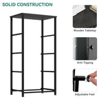 DWVO Storage Tower with 4 Drawers - Fabric Dresser, Organizer Unit, Living Room, Closets - Sturdy Steel Frame, Easy Pull Fabric Bins & Wooden Top