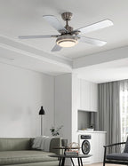 warmiplanet Ceiling Fan with Lights Remote Control, 52 Inch, Brushed Nickel (5-Blades)