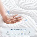 Vesgantti King Mattress, 12 Inch Hybrid King Size Mattress in a Box, Memory Foam and Individually Pocket Spring, Innerspring Mattress for Pressure Relief and Supportive, Medium Firm