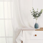 Chyhomenyc Sheer Curtains 72 Inch Length 2 Panels, Short Window Curtain Drapes Semi Transparent Voile Rod Pocket Curtains for Dining Bedroom Nursery Living Room, 42W x 72L inch, Ivory