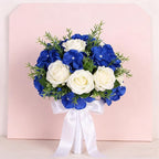 100PCS Artificial Hydrangea Flowers, Fake Flowers Silk Hydrangea Full Flowers Heads with Stems for Wedding Home Party Shop Baby Shower Decor (Royal Blue)