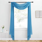 NICETOWN Turquoise Window Scarf Valances, Voile Sheer Scarf for Draping, Party Curtains for Bed Canopy/Birthday/Revelry, W60 x L216, 2 Panels