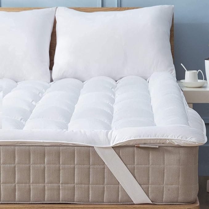 Niagara Mattress Topper Twin - Cooling Breathable Pillow Top Mattress Pad for Back Pain Relief - Deep Pocket Topper Fits 8-20 Inches Mattress