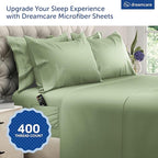 DREAMCARE Queen Sheet Set – 6 pcs Cooling Bed Sheets – up to 15” Deep Sheets Queen Size Bed Set – 2500 Supreme Collection – Extra Soft 100% Brushed Microfiber Hotel Luxury with Side Pocket –Sage Green
