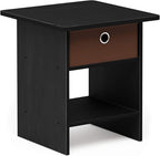 Furinno Dario End Table / Side Table / Night Stand / Bedside Table with Bin Drawer, 1-Pack, Americano/Medium Brown