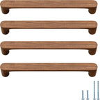 Walnut Round 7-1/2in 4 pcs Wooden Drawer Pulls Handle pulls for cabinets Kitchen Cabinet Drawer pulls Cabinet Door Pull