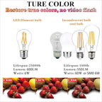 LiteHistory Dimmable E26 led Bulb 6W Equal 60 watt Vintage LED Edison Bulb AC120V 2700K A15 LED Bulb for Ceiling Fan Light Bulbs,Appliance Bulb and Refrigerator Light Bulb 600LM Clear Medium 6Pack