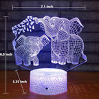 Elephant 3D Night Light for Kids 3D Lamp with 16 Colors Changing Remote Control Elephant Toys 10 9 3 5 2 8 1 7 6 4 Year Old Girls Women Baby Boys Gifts
