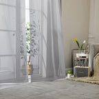 Aiyufeng Elegant Voile 120" Sheer Window Curtains - 2 x 40" W Panels, Bedroom/Living Room Charcoal Grey Color