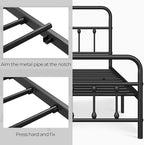Yaheetech Classic Metal Platform Bed Frame Mattress Foundation with Victorian Style Iron-Art Headboard/Footboard/Under Bed Storage/No Box Spring Needed/Full Size Black