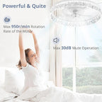 LEDIARY 22" Modern Ceiling Fans with Lights and Remote, Dimmable Low Profile Ceiling Fan, Flush Mount Ceiling Fan, Stepless Color Temperature Change and 6 Speeds - White