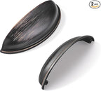 khtumeware 2 Pack 3-1/2" Drawer Pulls Oil Rubbed Bronze Cabinet Cup Pulls Kitchen Hardware Cabinet Handles Drawer Handles Knobs 3.5 inch Hole Center