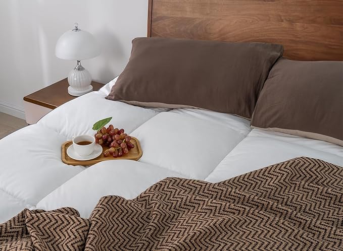 QUEEN ROSE Full Size Mattress Topper, Extra Soft Pillow Top Mattress Topper Full, Cooling Thick Plush Bed Topper Cloud-Like Down Alternative, Baffle Box White, for Back Pain Relief