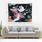 Batmerry White Watercolor S Tapestry, Flower Wall Art Hanging Decoration Polyester Fiber White Ruffled Around for Dorm Room Bedroom Living Room, 39.1x59.1 inches