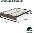 ZINUS GOOD DESIGN Award Winner Suzanne 14 Inch Bamboo and Metal Platforma Bed Frame, No Box Spring Needed, Wood Slat Support, Grey Wash, Full