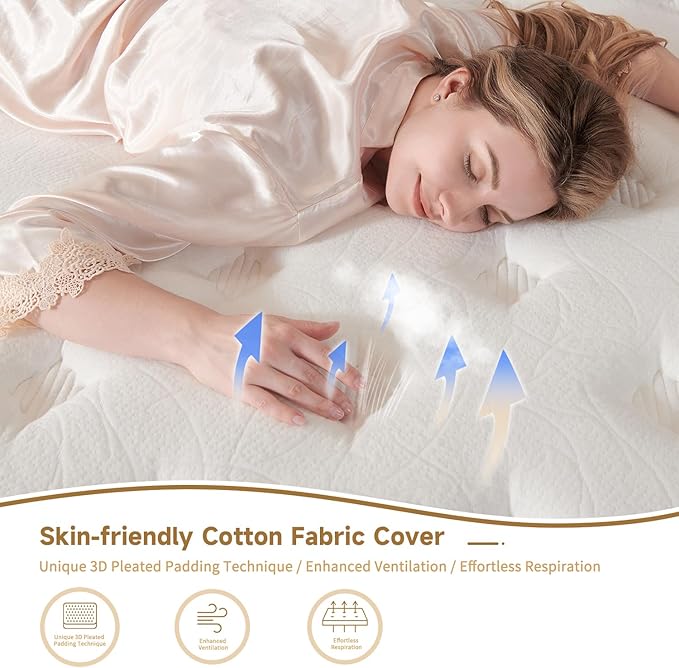 14 Inch King Size Mattress in a Box, Memory Foam Hybrid Mattress for Motion Isolation, Pocket Spring and Soft Foam, Pressure Relief, Medium Firm Support 80" x 76"