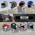 SNAGMO White 180° Motorcycle Helmet Rack, Rotation Metal Helmet Holder Wall Mount, Helmet Holder Bike with 2 Hooks Helmet Hanger for Motorcycle Bike Coats, Caps, Baseballs, Rugby Helmet (2 pcs)