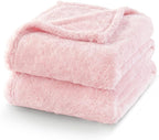 Exclusivo Mezcla Plush Fuzzy Fleece Bed Blanket Queen Size, Super Soft, Fluffy and Warm Blankets，Suitable for All Seasons (Light Pink, 90x90 Inches)