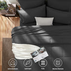 CozyLux Twin XL Comforter Set Dark Grey, 5 Pieces Twin Extra Long Bed in a Bag for College Dorm, All Season Bedding Set with Stitch Quilted Comforter, Flat Sheet, Fitted Sheet, Pillowcases