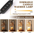 Candle Warmer Lamp with Timer & Dimmer, Adjustable Height Birthday Gifts for Women Mom, Flower Candle Lamp Warmer, Wax Warmer with 2 Bulbs, House Warming New House Decorations