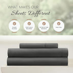 Linen Market Brushed Microfiber Twin XL Sheet Set 3 Piece – Oeko-TEX Certified Ultra Soft & Wrinkle-Free - 16" Deep Pocket Sheets - Easy Care Twin XL Size - Gray