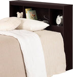 South Shore Spark Bookcase Headboard with Storage, Twin 39-inch, Chocolate