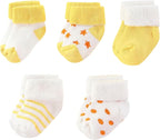 Unisex Baby Terry Socks 5-Pack for Baby boy and girl 0-12 Months Warm Cotton Socks
