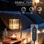 Candle Warmer Lamp with Timer, Dimmable Electric Candle Wamer Adjustable Height, Glass Modern Candle Melter Lamp, Amber, Gifts for Women Mom