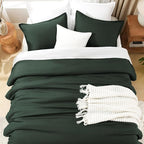 Litanika Forest Green Twin/Twin XL Comforter Set, 2 Pieces Lightweight Solid Bedding Set, All Season Fluffy Bed Set (66x90In Comforter & 1 Pillowcase)