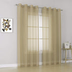 KEQIAOSUOCAI Taupe Sheer Curtains 84 inch Length - Sheer Home Decoration Window Coverings for Loft Narrow Window (54 Wide x 84-inch Long,2 Pack)