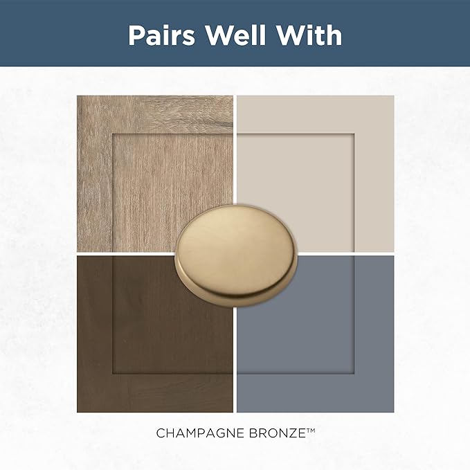 Franklin Brass Pierce (5-Pack) Cabinet Handles 4' Hole Center Champagne Bronze Kitchen Drawer, Gold Pulls, Dresser, Furniture Hardware P29615K-CZ-B