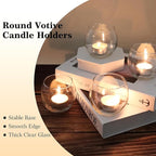Set of 12 Clear Glass Tealight Candle Holder, 2.6'' H x 3.1'' W, Round Votive Candle Holders Bulk, Small Bowl Candle Holder for Wedding Table Centerpiece Home Decor