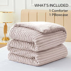 BEDELITE Fleece Twin Comforter Set -Super Soft & Warm Fluffy Lotus Pink Bedding, Luxury Fuzzy Heavy Bed Set for Winter with 1 Pillow case