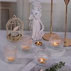 Clear Votive Candle Holders Set of 10-Round Glass Candle Holders Bulk for Wedding Table Centerpiece,Tea Lights Candle Holder Glass for Bridal Shower,Home & Dinner Party Decor