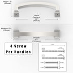 10 Pack Brushed Satin Nickel Cabinet Pulls 3.75 Inch(96mm) Kitchen Cabinet Handles Solid Zinc Alloy Cabinet Hardware Drawer Pulls