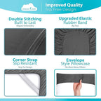 DREAMCARE Twin Sheets - Cooling Bed Sheets - 4pcs Set - up to 15" Deep Pocket Twin Bed Sheets - Twin Sheet Set - Soft Lasting 100% Fine Brushed Polyester with Side Pocket - D.Gray