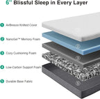 Novilla Twin Mattress, 6-Inch Gel Memory Foam Mattress for Cool Night Sleep & Pressure Relief, Medium Firm Twin Size in a Box, Bliss
