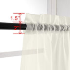 OVZME Ivory Sheer Curtains 63 Inches Long for Bedroom, Rod Pocket Light Weight Soft Voile Drapes Curtains for Basement Bathroom Bedroom Living Room, Each is 42W x 63L
