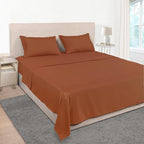 Mejoroom Queen Size Sheet Set - Hotel Luxury 1800 Bedding Sheets & Pillowcases - Deep Pocket Fitted Sheet, Soft, Breathable, Wrinkle & Fade Resistant - 4 Piece (Queen,Terracotta)