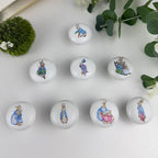 1.5" 8 PCS Unique Rabbit Theme Animal Ceramic Cabinet Knob Handles Cute Safari Animal Nursery Kids Room Wardrobe Dresser Drawer Knobs Pulls