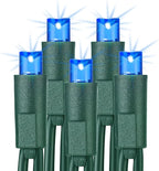Brizled Blue Christmas Lights, 33ft 100 LED 5MM Wide Angle Christmas Tree Lights, 120V UL Certified Mini String Light Connectable Outdoor Waterproof Blue Light for Xmas Room Party Decor, Green Wire