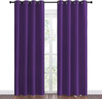 NICETOWN Purple Blackout Curtains 86 inches Long, Niose Reducing and Thermal Insulated Room Darkening Curtains for Girls Bedroom Living Room Window Decoration (55 inches Wide, 2 Panels)