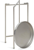 Kate and Laurel Celia Round Metal Foldable Accent Table with Tray Top, 14" x 14" x 25.75", Silver