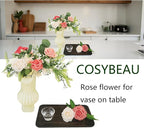 Artificial Flowers 25pcs Roses, Shade of Light Orange Foam Fake Rose Faux Flower for DIY Wedding Bouquet Bridal Shower Centerpieces Floral Arrangements Party Table Home Decorations