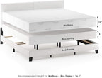 FURINNO Pessac PU Leather Upholstrered Platform, King, White