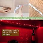 LED Strip with 24 Keys Remote Control, 2m Battery Powered Strip Lights for Party and DIY Decoration