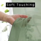 OWENIE Sage Green Sheer Curtains 36 Inches 2 Panels Set - Kitchen Tiers Valances Curtains Light Filter Rod Pocket Voile Cafe Curtains for Kitchen Bathroom Small Half Window, 42 in W x 36 in L